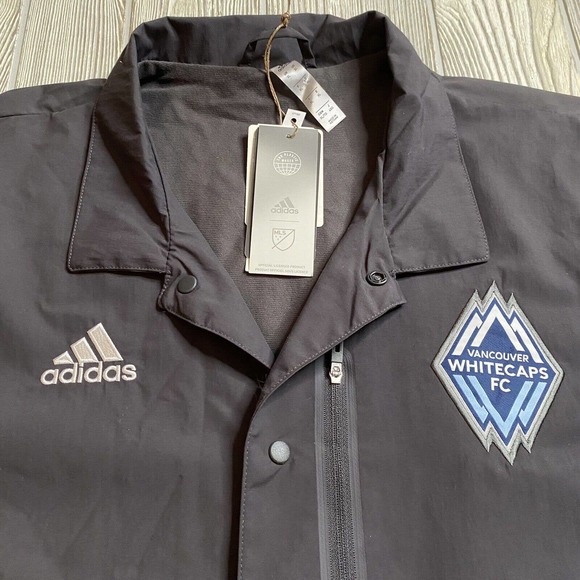 Adidas Vancouver Whitecaps FC Full Snap ATM Jacket Mens XL Gray Lined NWT MLS - Picture 2 of 16